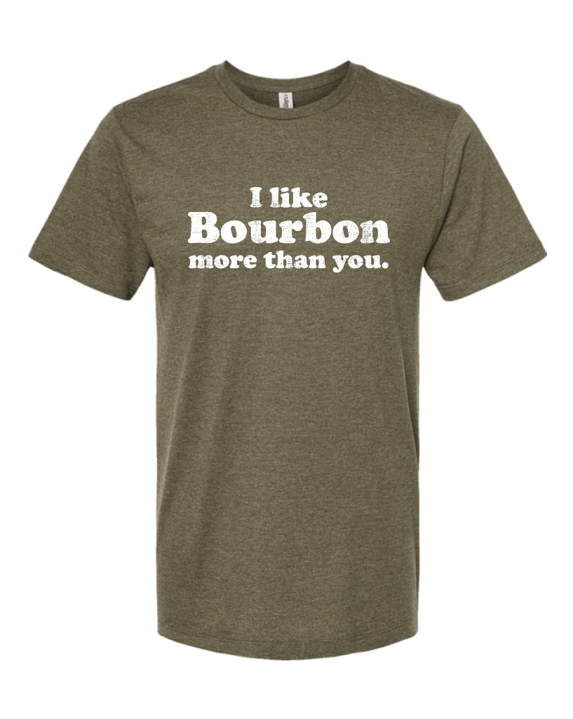 I Like Bourbon T-Shirt (Olive Heather)