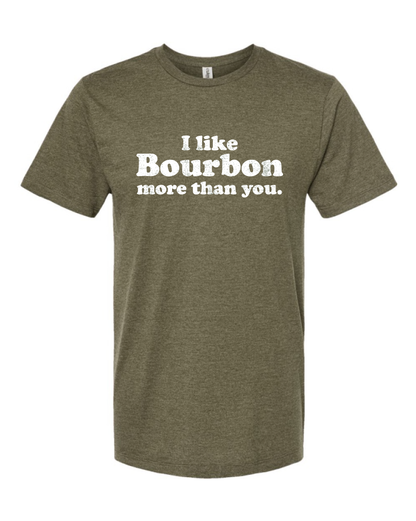 I Like Bourbon T-Shirt (Olive Heather)