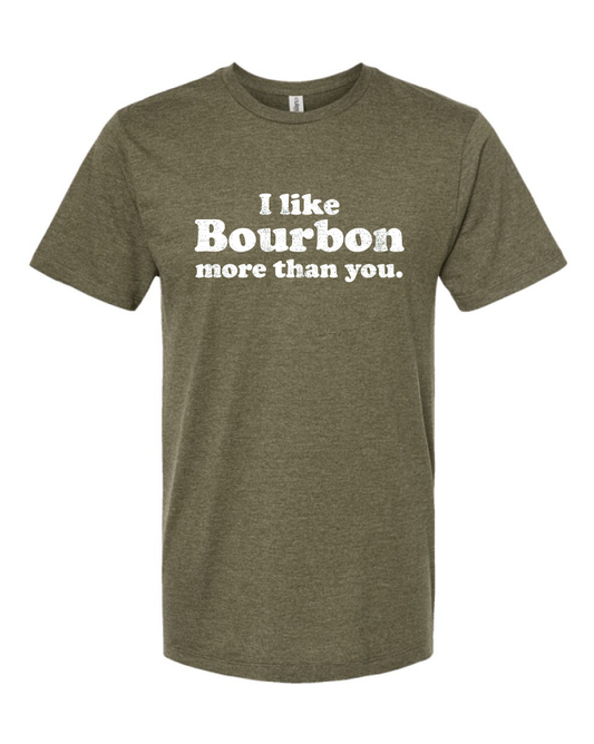 I Like Bourbon T-Shirt (Olive Heather)